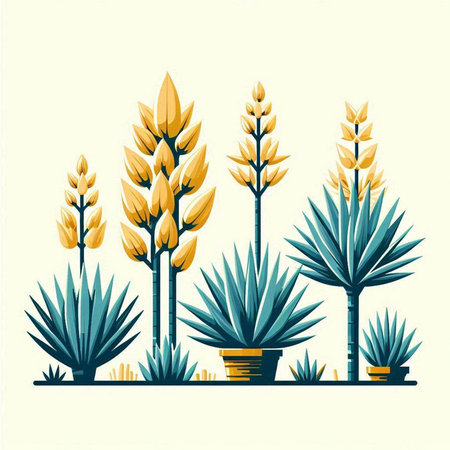 Tropical plants in flat style. Isolated vector illustration.のイラスト素材