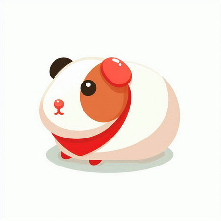 Cute cartoon hamster. Vector illustration isolated on white background.のイラスト素材