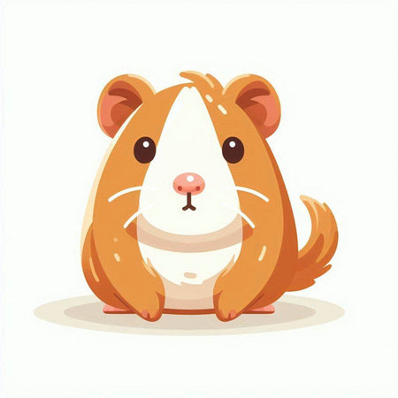 Cute hamster isolated on a white background. Vector illustration.のイラスト素材