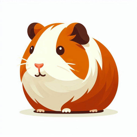 Cute guinea pig isolated on white background. Vector illustration.のイラスト素材