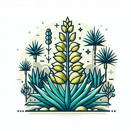 Illustration of lupine plant in flat style. Vector illustration.のイラスト素材