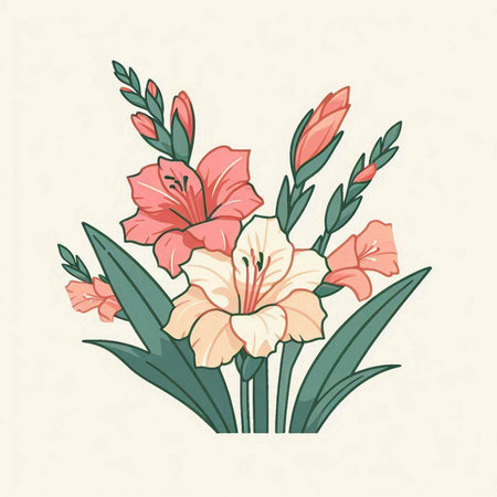 Flower bouquet. Hand drawn vector illustration in vintage style.のイラスト素材