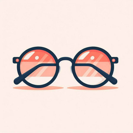 Retro glasses. Vector illustration in a flat style on a light background.のイラスト素材