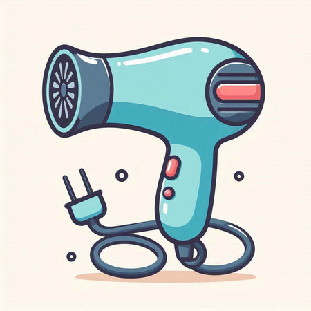 Hairdryer icon. Vector illustration of a hair dryer.のイラスト素材