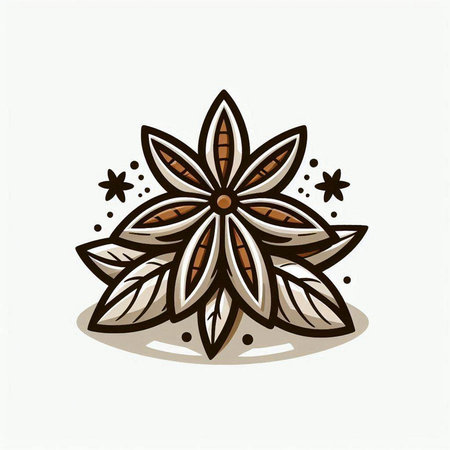 Star anise icon isolated on a white background. Vector illustration.のイラスト素材