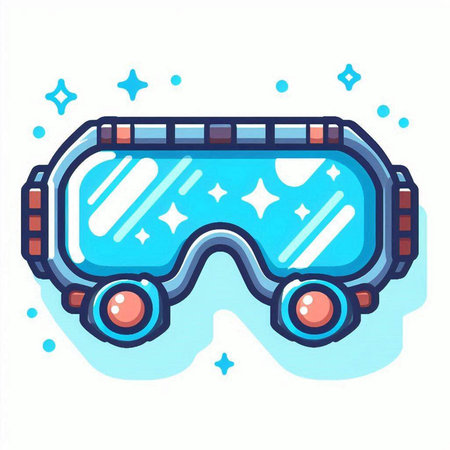 Snorkeling goggles. Vector illustration in flat cartoon style.のイラスト素材