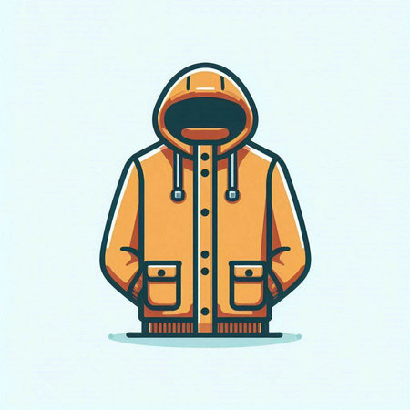 Winter jacket. Vector illustration. Isolated on a white background.のイラスト素材