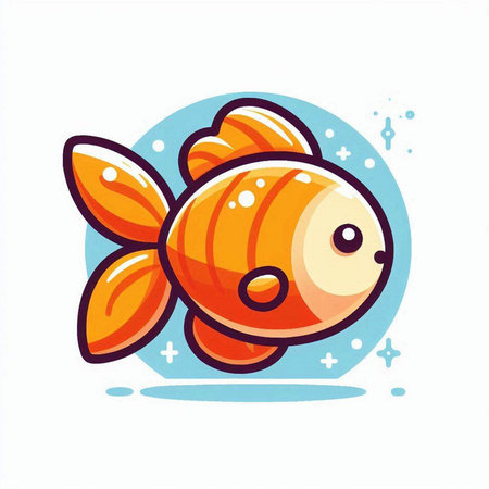Illustration of a goldfish on a white background. Vector illustrationのイラスト素材
