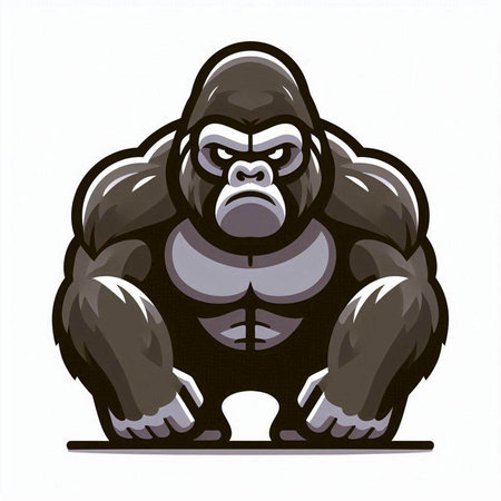 Gorilla mascot isolated on white background. Vector illustration for your designのイラスト素材