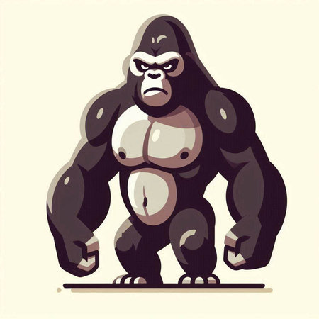 Gorilla. Vector illustration of a gorilla on a white background.のイラスト素材