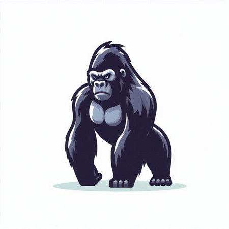 Gorilla on a white background. Vector illustration of a gorilla.のイラスト素材