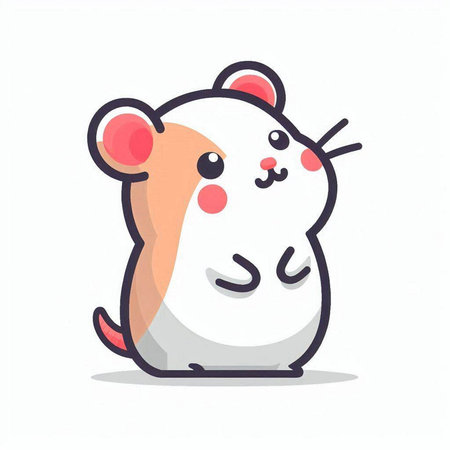 Hamster icon. Cute cartoon hamster. Vector illustration.のイラスト素材