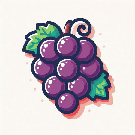 Grapes icon. Vector illustration of a bunch of grapes.のイラスト素材