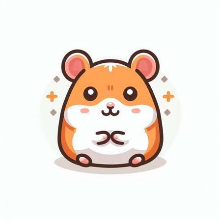 Hamster icon. Cute hamster animal vector illustration isolated on white background.のイラスト素材