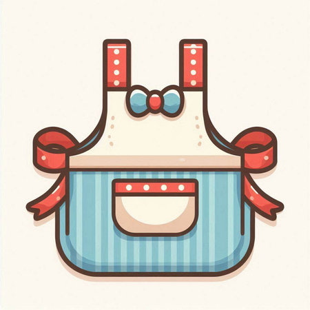 Cute cartoon aprons with bow. Vector illustration in flat style.のイラスト素材