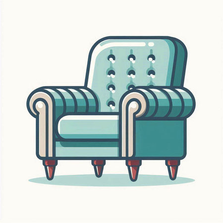 Comfortable armchair isolated on a white background. Vector illustration.のイラスト素材