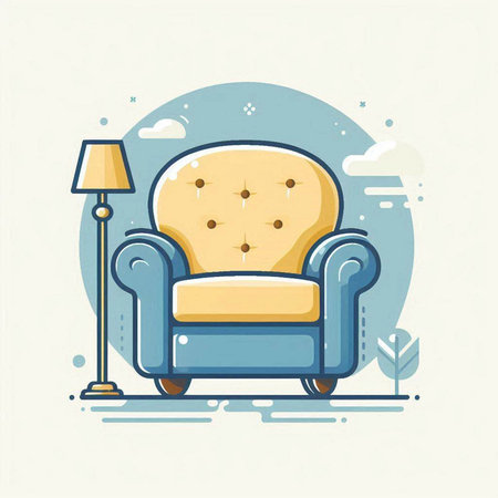 Comfortable armchair in flat style. Vector illustration for your designのイラスト素材