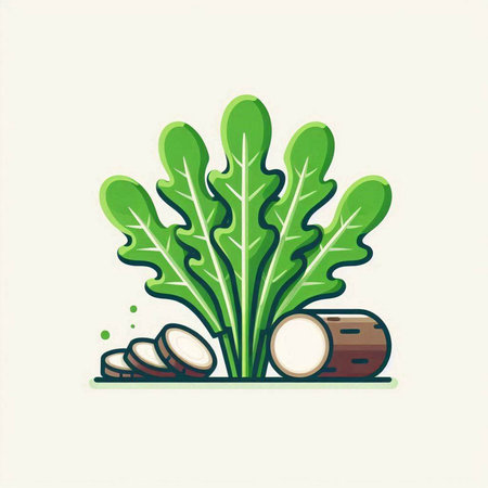 Vector illustration of fresh radish, beetroot and potato. Healthy food concept.のイラスト素材