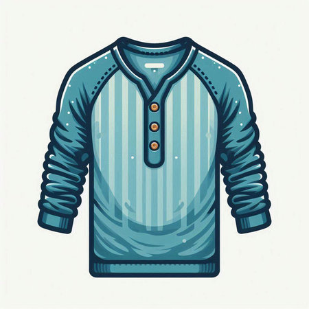 Illustration of a blue sweater on a white background, vector illustrationのイラスト素材