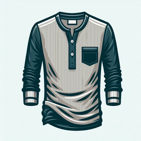 Illustration of a t-shirt with a collar on a light backgroundのイラスト素材