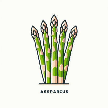 Asparagus. Vector illustration of a bunch of asparagus.のイラスト素材