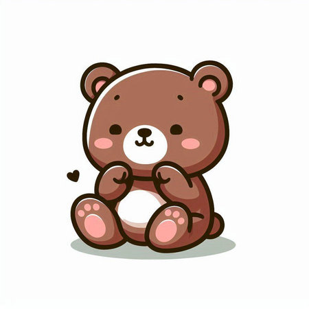 Cute teddy bear isolated on white background. Vector illustration.のイラスト素材