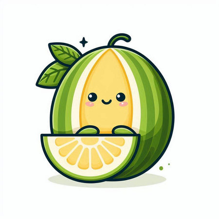 cute watermelon character isolated on white background. vector illustration.のイラスト素材