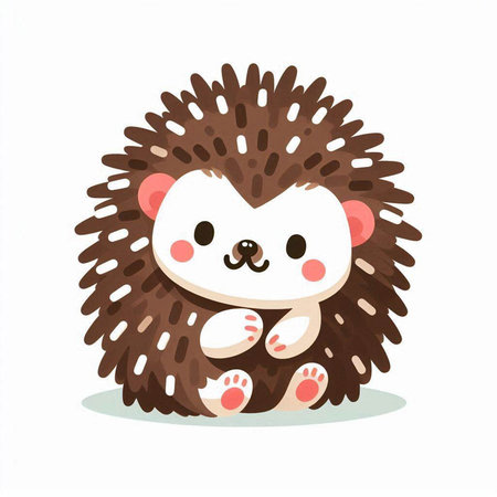 Cute hedgehog. Vector illustration isolated on a white background.のイラスト素材