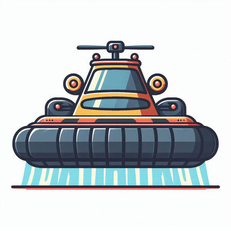 Vector illustration of a high speed boat isolated on a white background.のイラスト素材