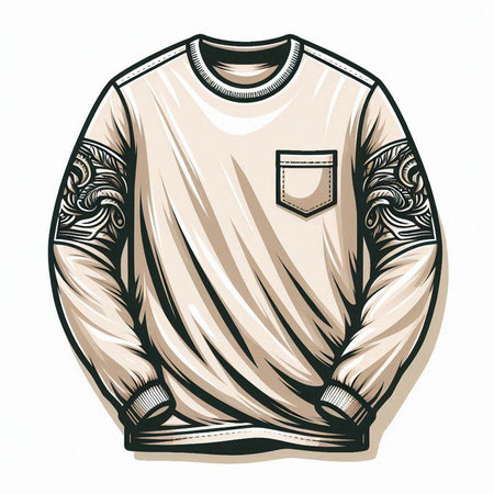 Men's sweater with a pattern on a white background. Vector illustrationのイラスト素材