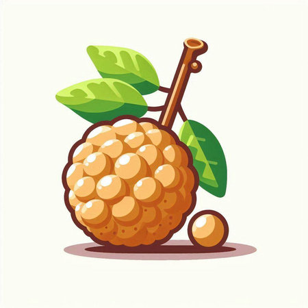 Litchi fruit icon isolated on white background. Vector illustration.のイラスト素材