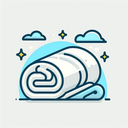 Rolled towel icon, vector illustration. Flat line style design.のイラスト素材