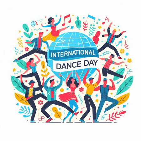 International Day of Dance. International Day of Dance. Vector illustration.のイラスト素材