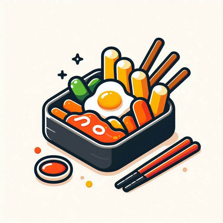 Illustration vector graphic of japanese food sushi and chopsticksのイラスト素材