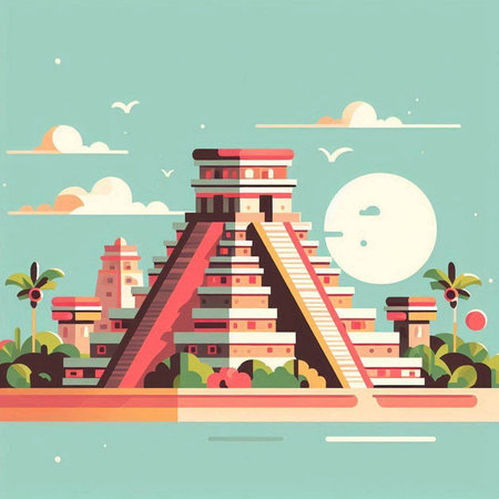 Ancient pyramid in flat style. Vector illustration for your design. EPS10のイラスト素材