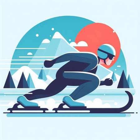 Snowboarder in the mountains. Winter sport. Vector illustration.のイラスト素材
