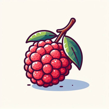 Raspberry fruit vector illustration. Hand drawn raspberry fruit vector illustration.のイラスト素材