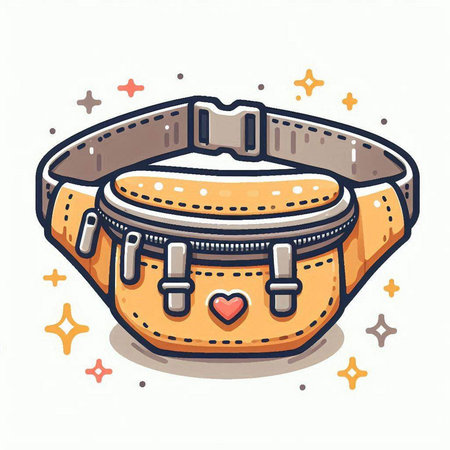 Hand drawn doodle style belt with heart. Vector illustration.のイラスト素材