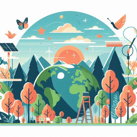 Ecology concept. Vector illustration. Flat design. World environment day.のイラスト素材