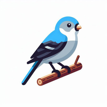Bullfinch on a branch isolated on white background. Vector illustration.のイラスト素材