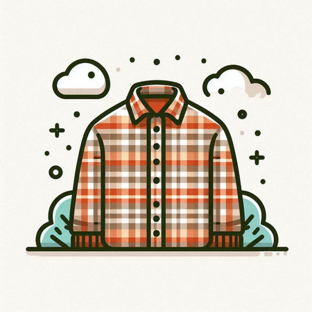Stylish shirt. Vector illustration of a shirt on the background of clouds.のイラスト素材