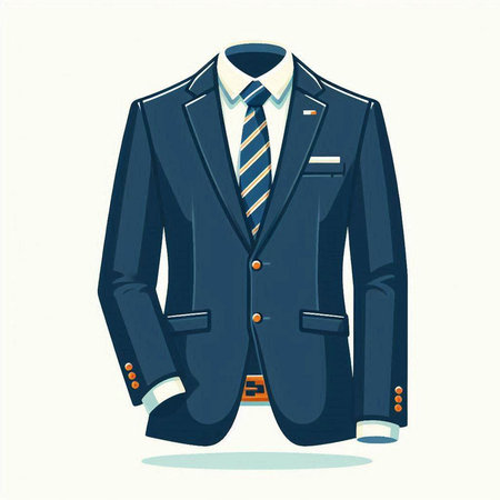 Vector illustration of a man in a suit with a necktie.のイラスト素材