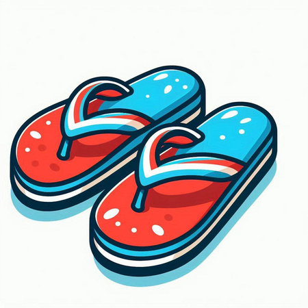Flip flops isolated on the white background. Vector illustration.のイラスト素材