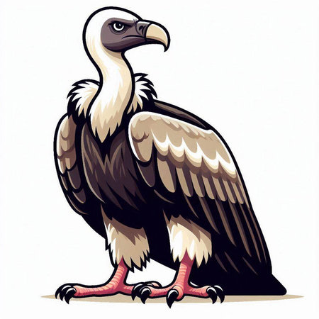 Vulture on a white background. Vector illustration of a vulture.のイラスト素材