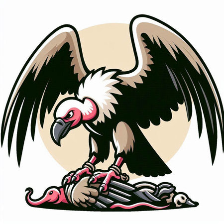Griffon vulture. Vector illustration of a vulture.のイラスト素材