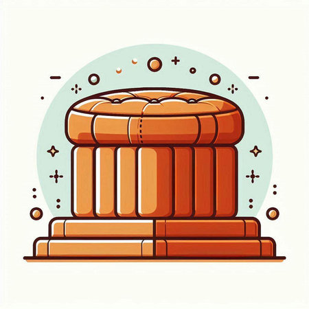 Illustration of a wooden stool on a white background. Vector illustrationのイラスト素材