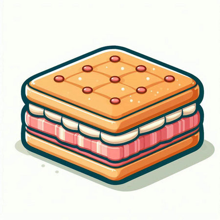Illustration of a sandwich on a white background. Vector illustration.のイラスト素材