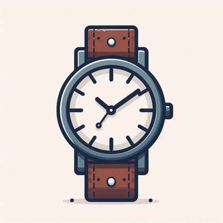Wristwatch. Vector illustration of a wristwatch on a white background.のイラスト素材