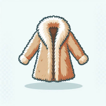 Vector illustration of a fur coat isolated on a white background. Winter clothes.のイラスト素材