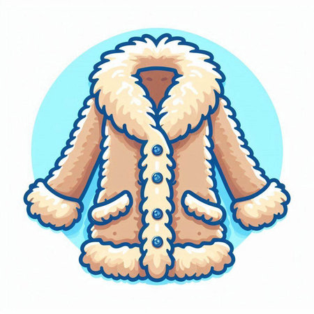 Vector illustration of fur coat. Isolated on a white background.のイラスト素材
